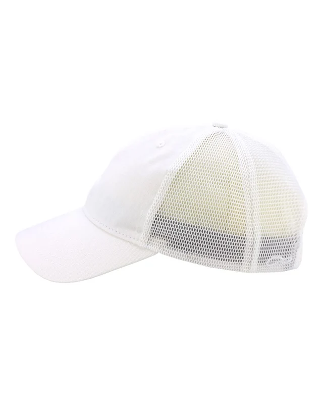 Infinity Her ANNIE Women's Peached Twill Mesh Back Cap - White White White / One Size Fits Most