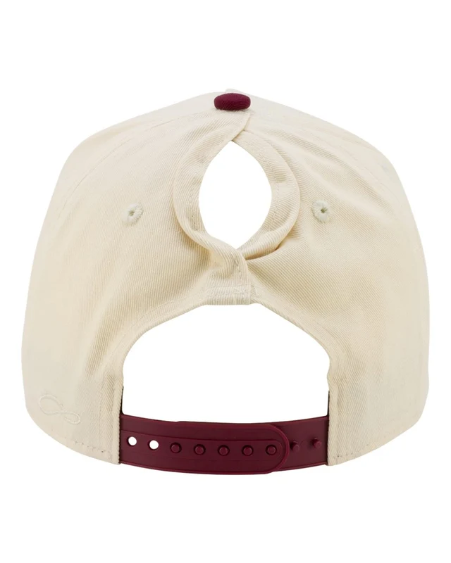 Infinity Her COLBIE Women's Two-Tone Five-Panel Cap - Ivory Wine Leopard White Red-Maroon / One Size Fits Most