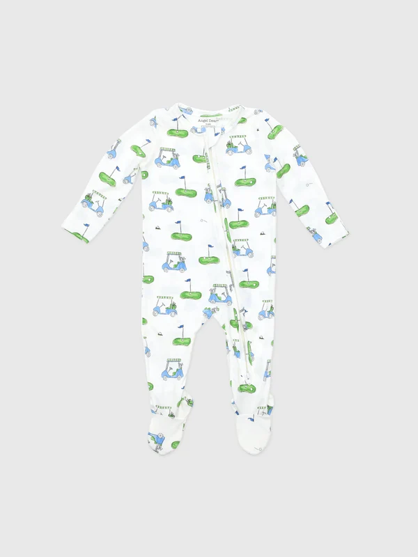 Angel Dear Baby Boys' Golf Carts 2-Way Zipper Footie 6/9M / IVORY