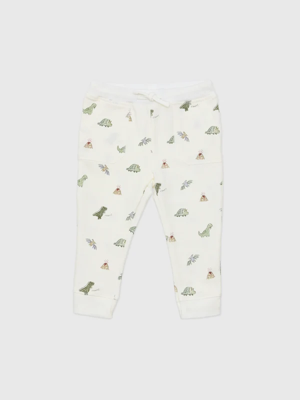 Angel Dear Baby Boys' Dinos Jogger Pant 12/18M / WHITE