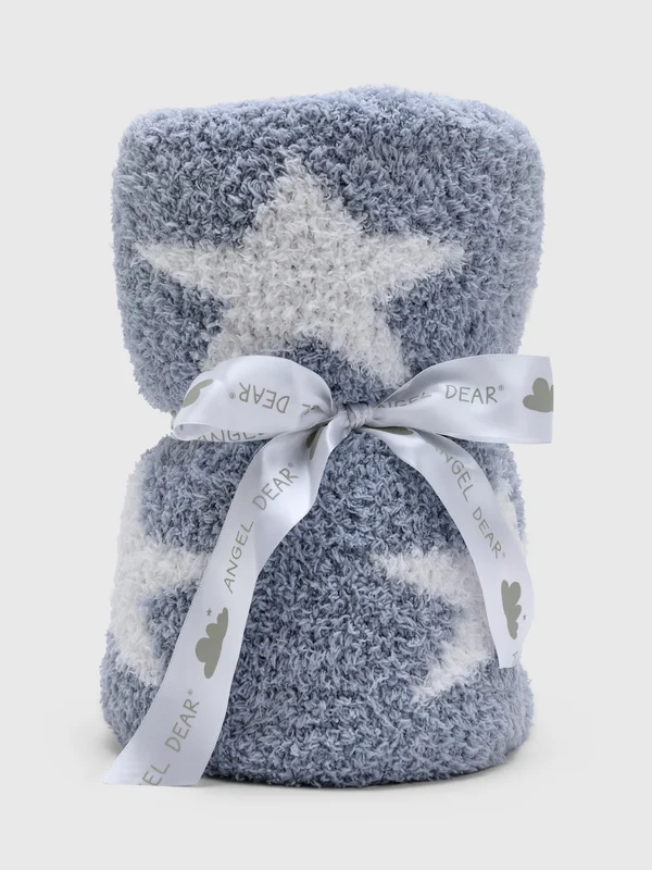 Angel Dear Baby Dusty Blue Star Chenille Blanket O/S / DUSTY BLUE