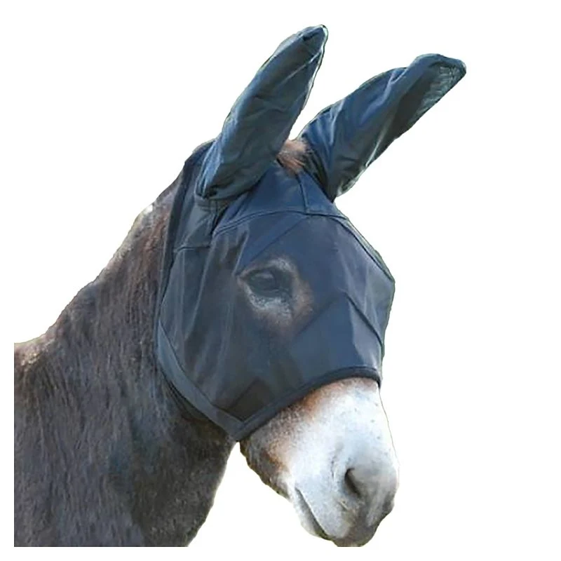 Cashel Quiet Ride Mule Fly Mask with Ears Black / Donkey/Small Horse