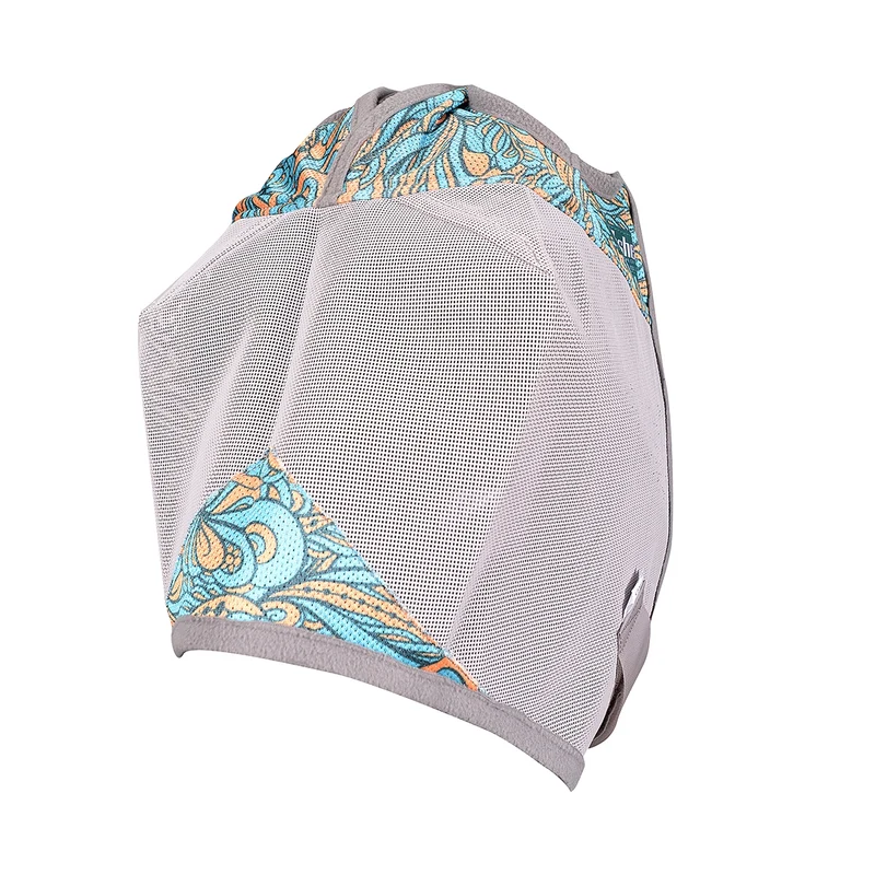 Cashel Crusader Fly Mask In Prints - Standard Turquoise Waves / Arab Cob