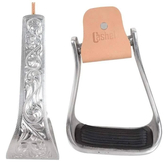 Cashel Engraved Slanted Stirrup 2.5" Aluminum Aluminum / 2.5"