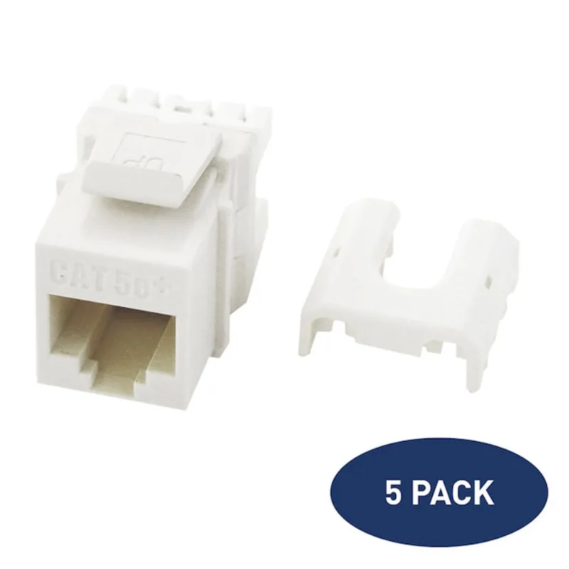 On-Q CAT5e RJ45 Plugs White 5-Pack
