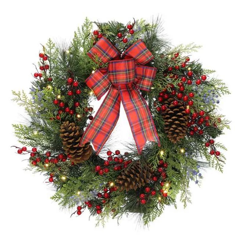 Celebrations BY Landon & Co. Christmas Wreath with 35 Lights - 24-in