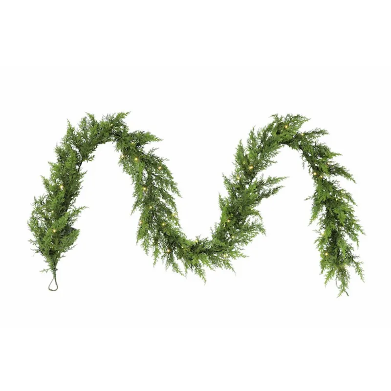 Celebrations BY Landon & Co. Prelit Cedar Garland Battery-Operated - 9-ft
