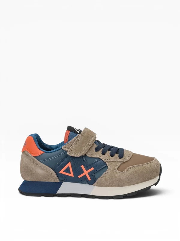 SUN68 Boy'S Jaki Bicolor Sneaker Con Strappo Bambino - Z46322K Beige Scuro 34