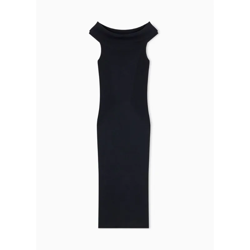 Vestido Slim Fit em Viscose Tricotado Preto - M