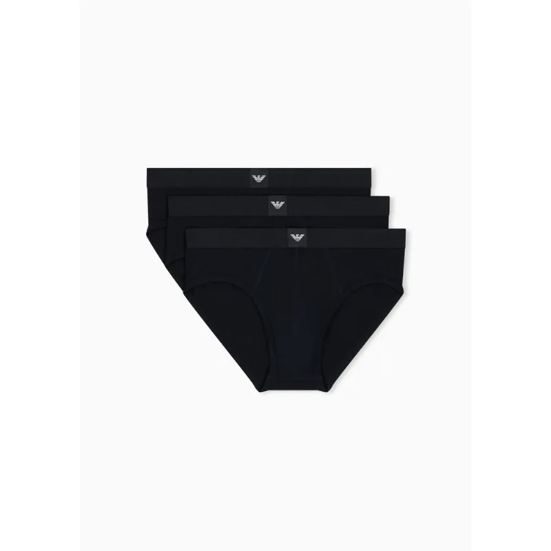 Kit com 3 Cuecas Slip com Logo Preto - XL