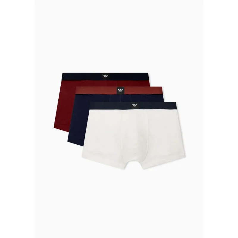 Kit com 3 Cuecas Boxer com Logo Branco/Blu/Brick - M