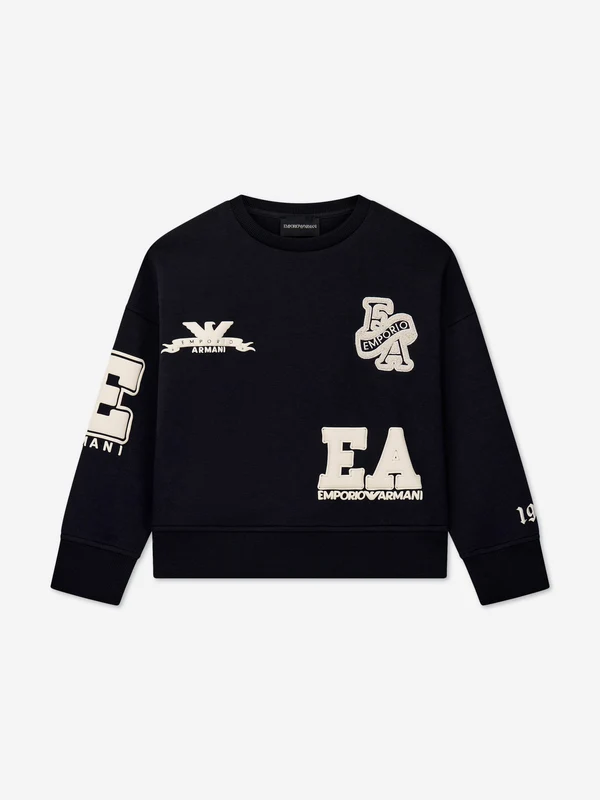 Emporio Armani Boys Logo Sweatshirt in Navy Navy / 8 Yrs