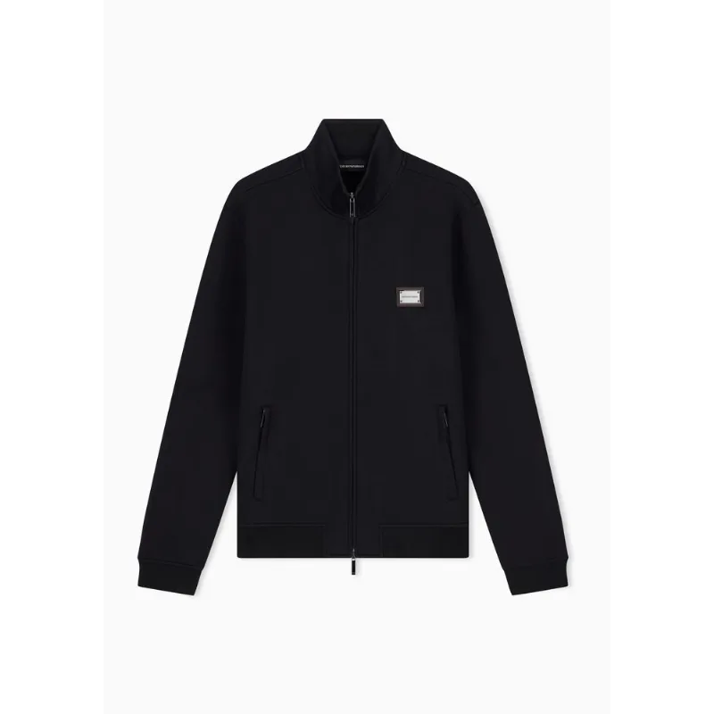 Moletom com Zíper Integral em Modal com Logo Placa Preto Beauty - XL