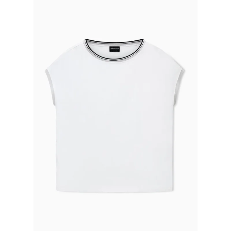 Blusa em Seda Gola Redonda e Acabamento Canelada Off White - 40 IT - 38 BR