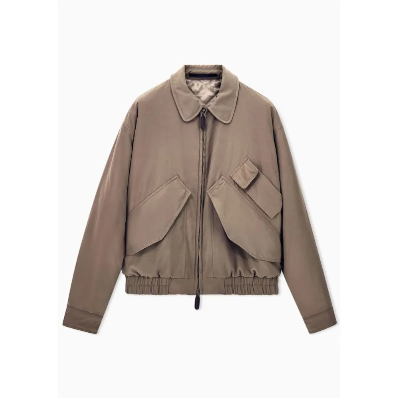 Jaqueta Blouson com Forro Puffer e Bolsos com Lapela Walnut - 52 IT - 46 BR