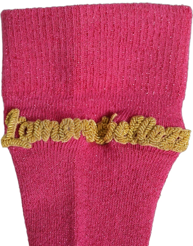 Dolce & Gabbana Pink Embroidered Cotton Mid Calf Accessory Socks S