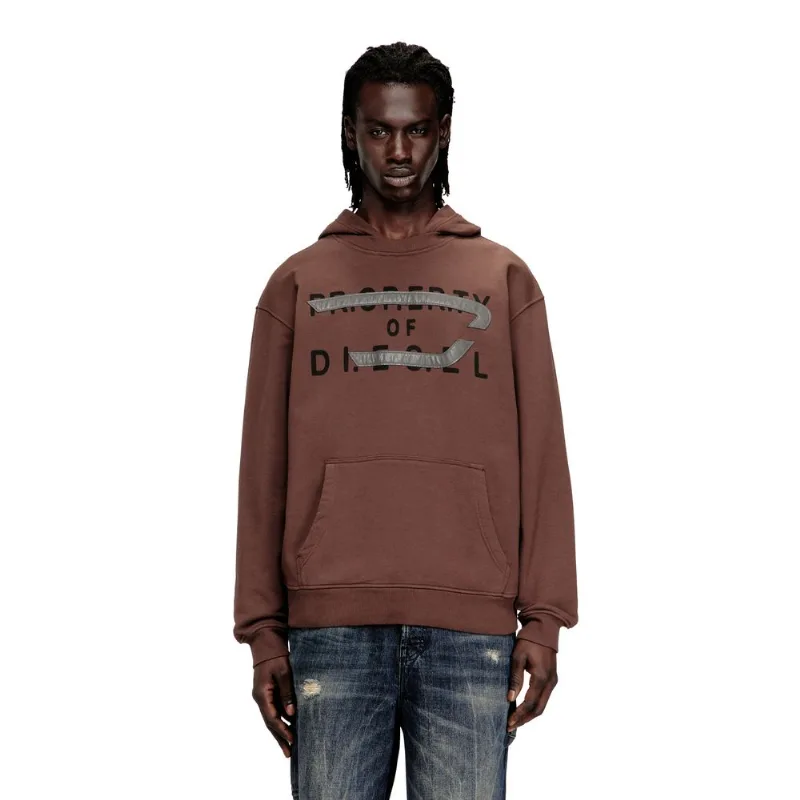 Moletom Diesel S-Norman Hood Marrom- G