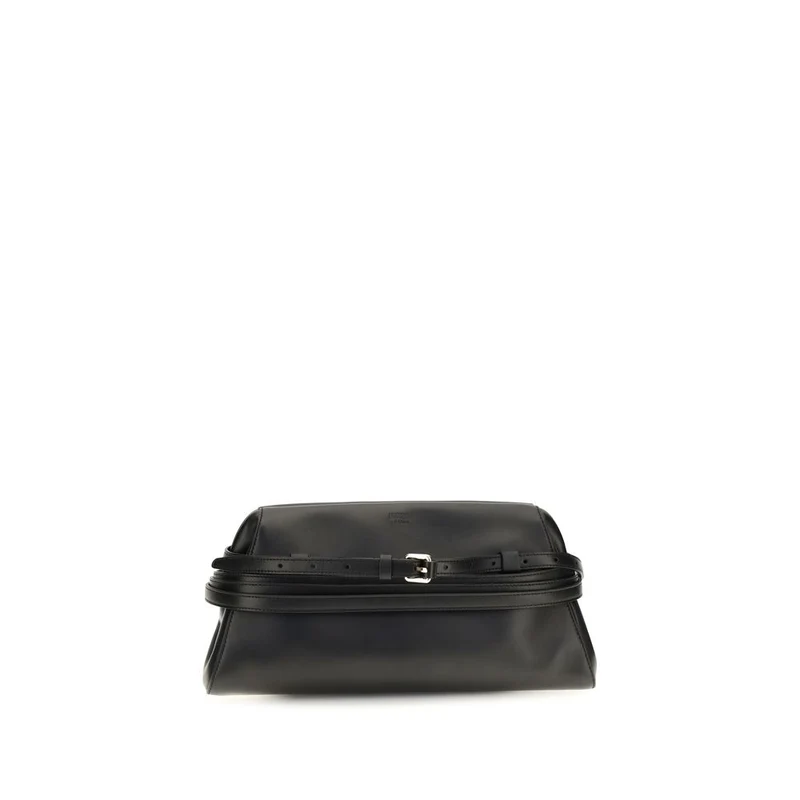 Moschino Black Goatskin Clutch Bag