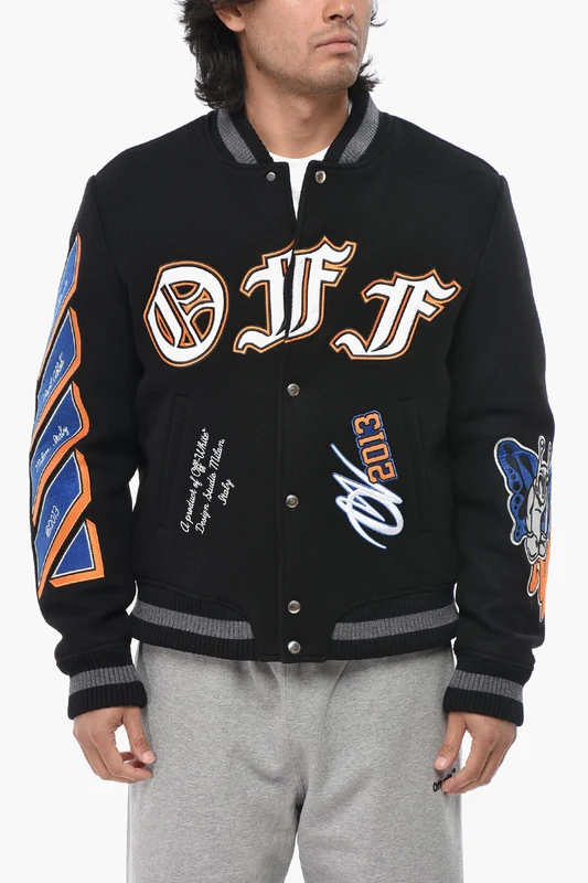 0075~Wool Cloth Bomber GANG With Appliqués And Embroidery 54