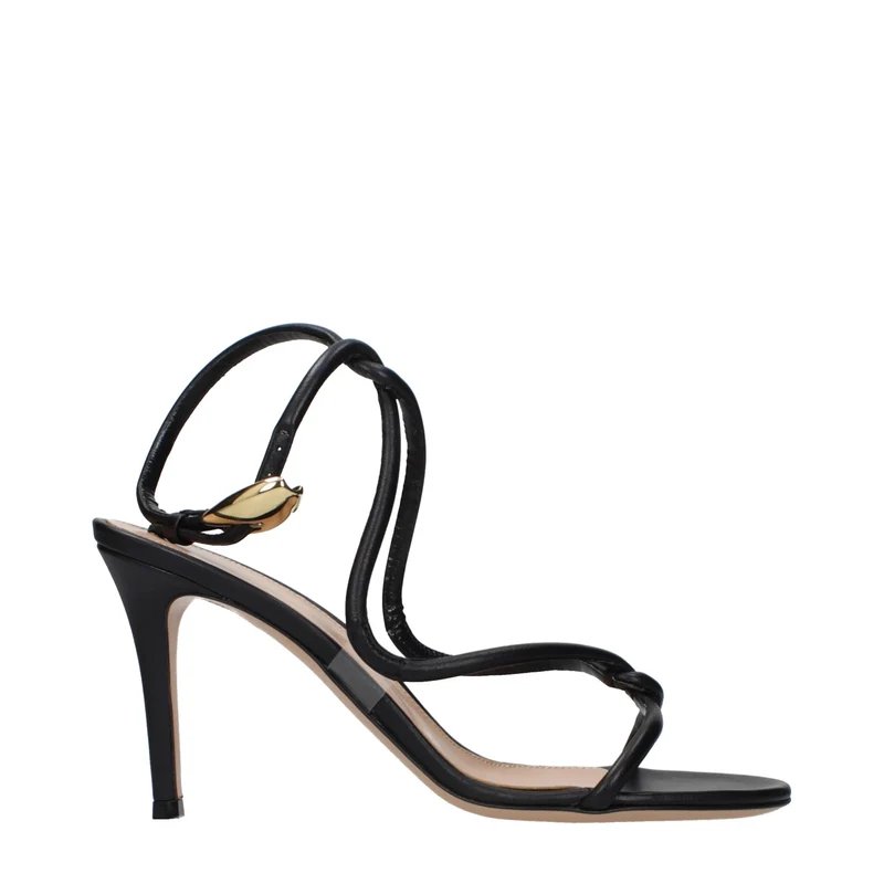Gianvito Rossi Black Leather Stiletto Heel Sandals EU40/US10