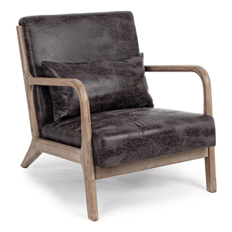 Poltrona "Ancilla" per interno, Struttura In Rubber Wood 66 x 85 x 74h cm Dark