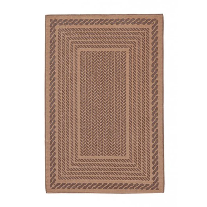 Tappeto da esterno Kashan Polipropilene 450 gr/m2. 180 x 270 cm / Marrone Marrone
