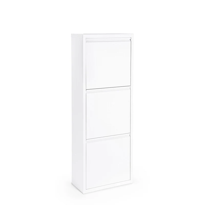 Scarpiera "Fredys" in Acciaio Verniciato, con doppia profondità, 133 cm Bianco