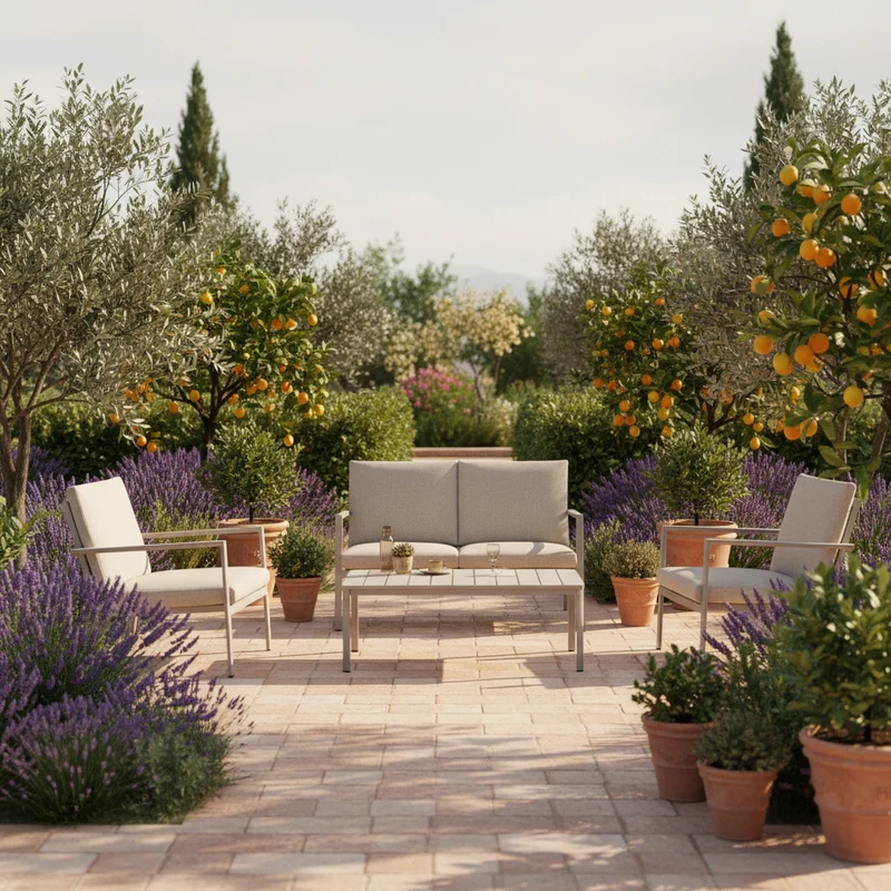 Set salotto da 4 Posti "Konnor" struttura in alluminio Rastin per giardino e veranda