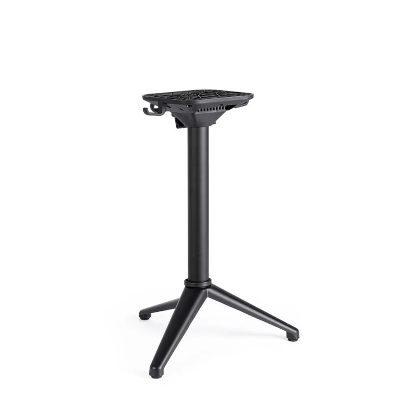 Base tavolo "Anna" colonna in alluminio con piedistallo in nylon con piedini regolabili h 72 cm Nero