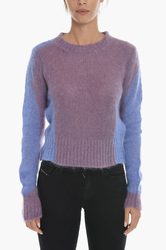 2405~Two-Tone M-ILADY Cropped Sweater L