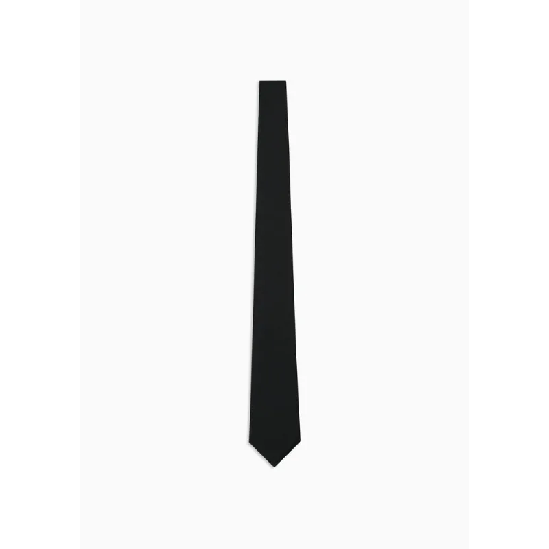 Gravata de Seda Pura com Padrão Micro Jacquard Preto - U