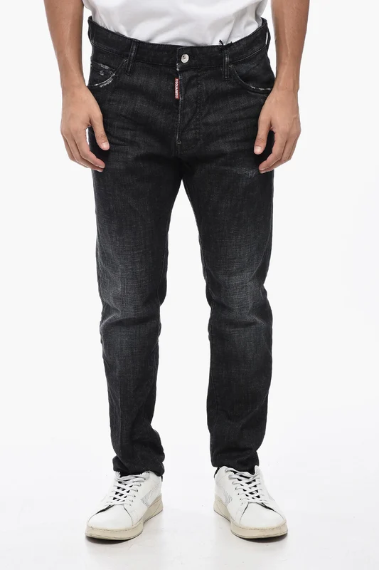 1500~Distressed Jeans COOL GUY With Logo Patch 18cm 58