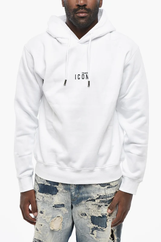 0405~ICON Cotton Fleece Hoodie With Patch Pocket L