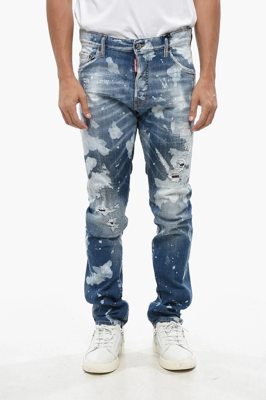 0405~Stretch Denim Jeans COOL GUY with Paint-Effect Details 16cm 48