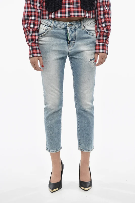 0405~Cropped Fit Organic Cotton Jeans COOL GIRL 16cm 44
