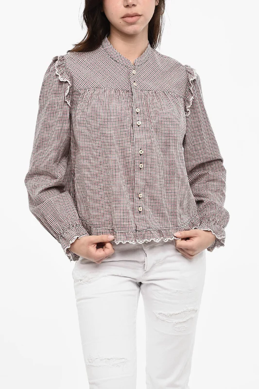 1250~Checked Shirt With Ruffles 44