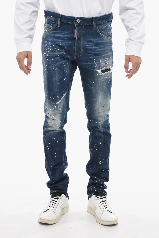 0405~TWINPHONY Jeans Cool Guy With Dark Wash And Paint Effect 52