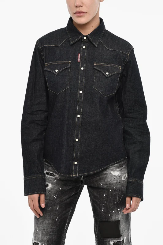 0405~Denim Shirt With Double Pocket 36