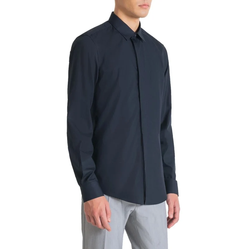 Antony Morato Blue Cotton Dress Shirt S (46 EU)