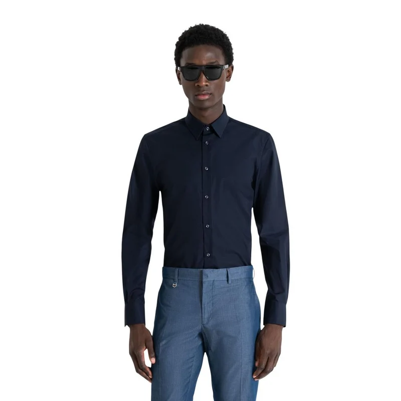 Antony Morato Blue Cotton Dress Shirt S (46 EU)