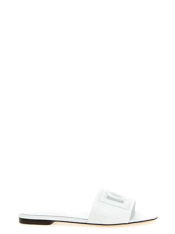Dolce & Gabbana White Calfskin Slides EU37/US7