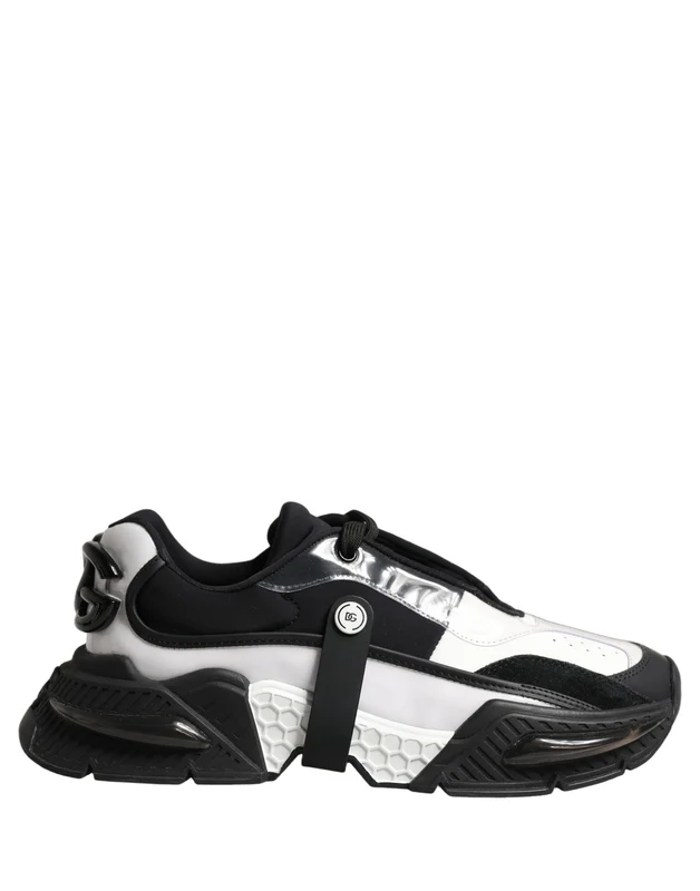Dolce & Gabbana White Black Logo Airmaster Men Sneakers Shoes EU42/US9