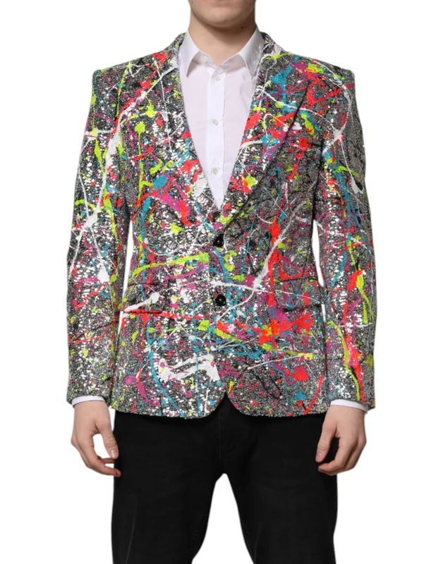 Dolce & Gabbana Multicolor SICILIA 2 Buttons Jacket Suit S (46 EU)