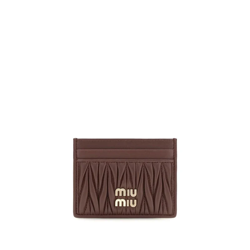 Miu Miu Bordeaux Lamb Ovis Aries Wallet