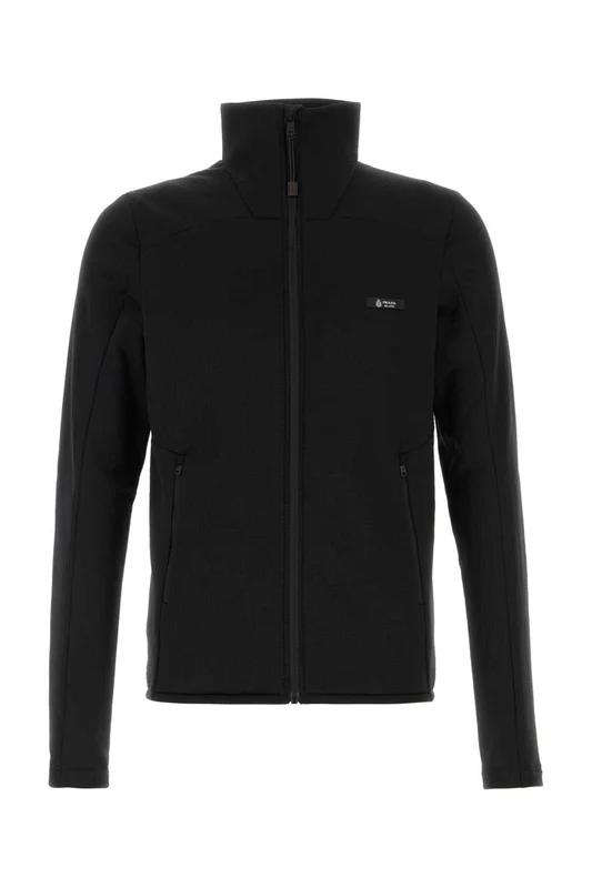 Black Stretch Pile Sweatshirt M