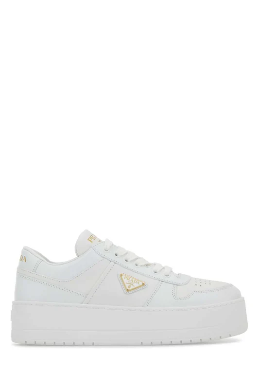Prada White Leather Downtown Sneakers 35.5