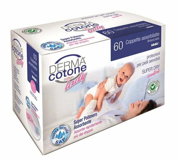 Dermacotone coppetta assorbilatte 60pezzi