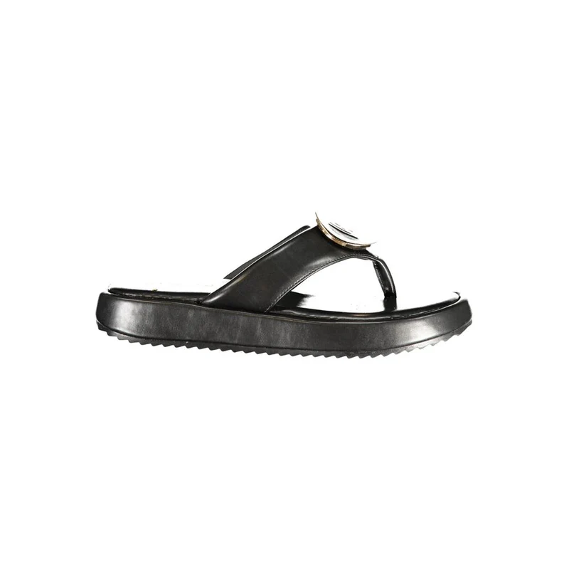 Laura Biagiotti Black Polyurethane Women's Sandal EU41/US11