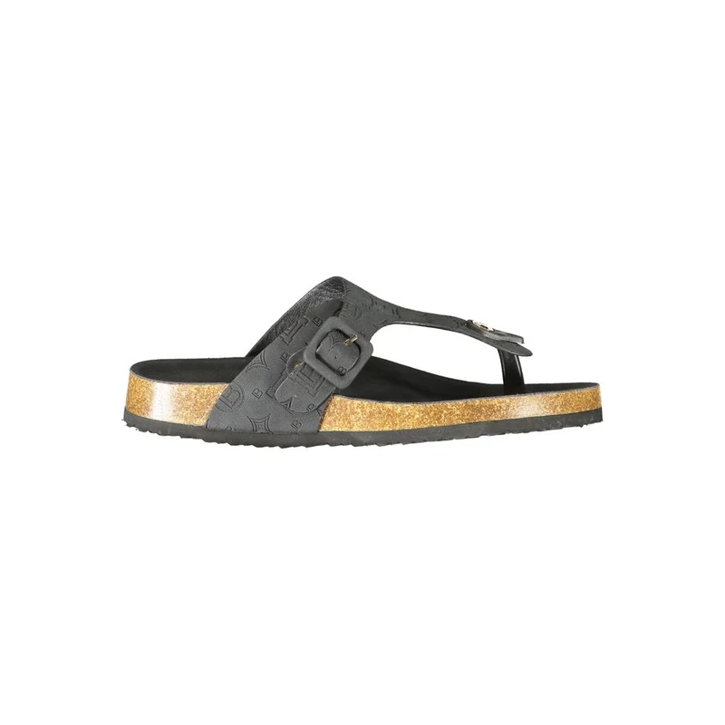Laura Biagiotti Black Polyurethane Women's Sandal EU40/US10