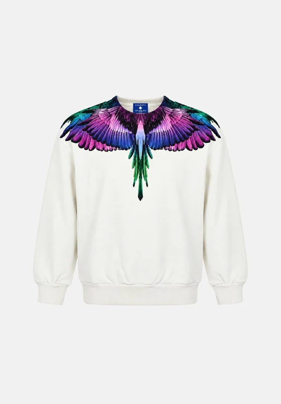 MARCELO BURLON COUNTY OF MILAN Felpa girocollo WINGS cocco per donna, ragazzi e bambini 12A - S